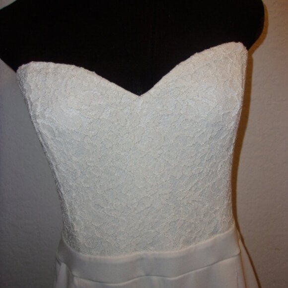 EXPRESS BEIGE STRAPLESS JUMPSUIT 14 - Picture 2 of 6